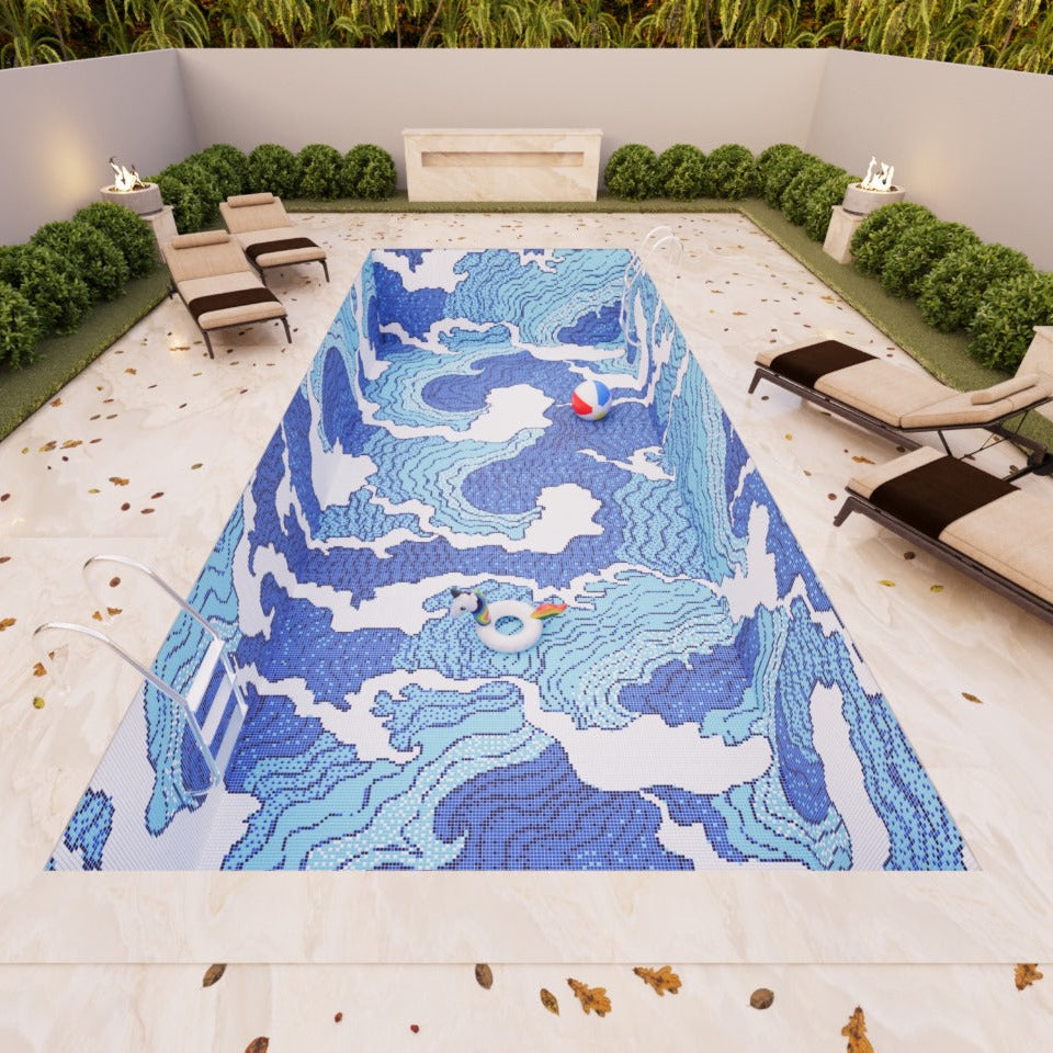 Glass Mosaic Pool Tile (CUSTOMIZE SIZES)